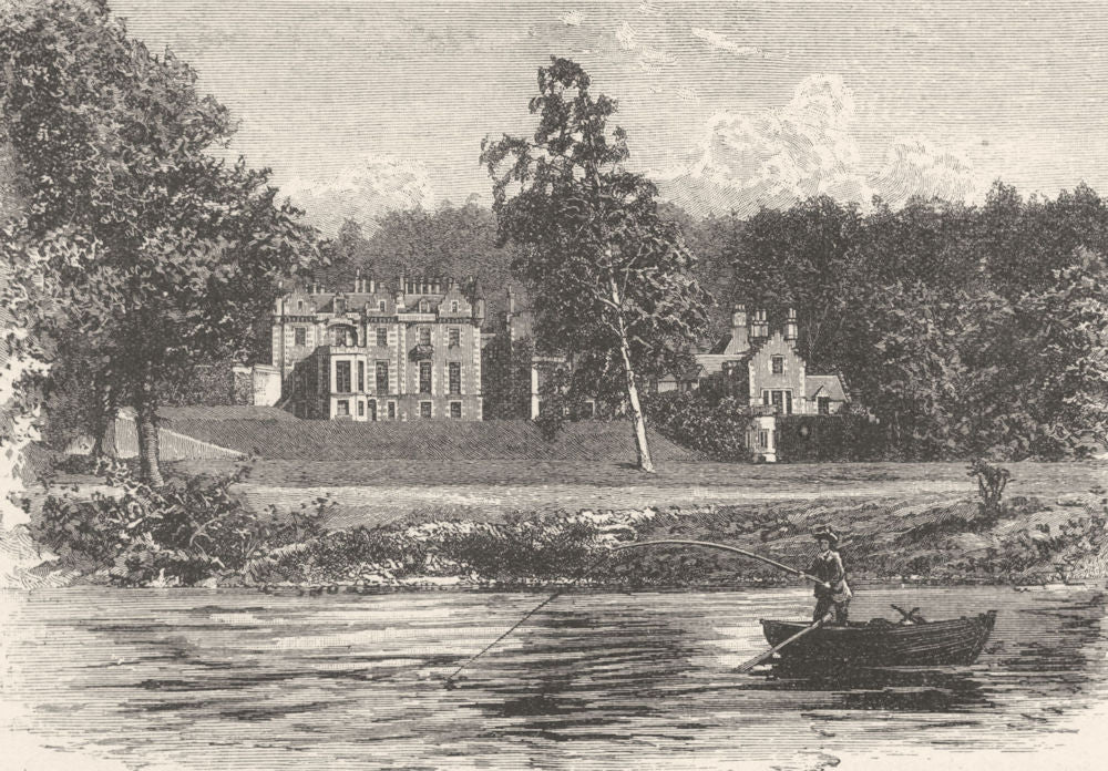 SCOTLAND. Abbotsford 1901 old antique vintage print picture